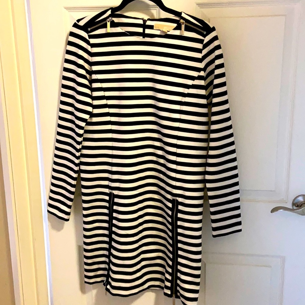 Michael Kors striped dress with zippers